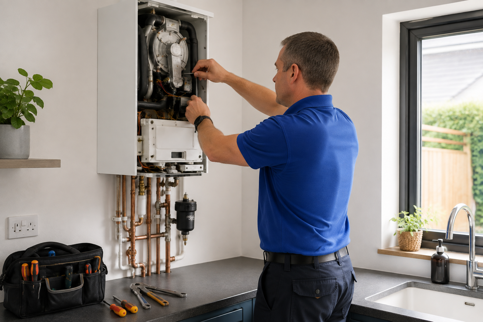Gas boiler servicing and maintenance