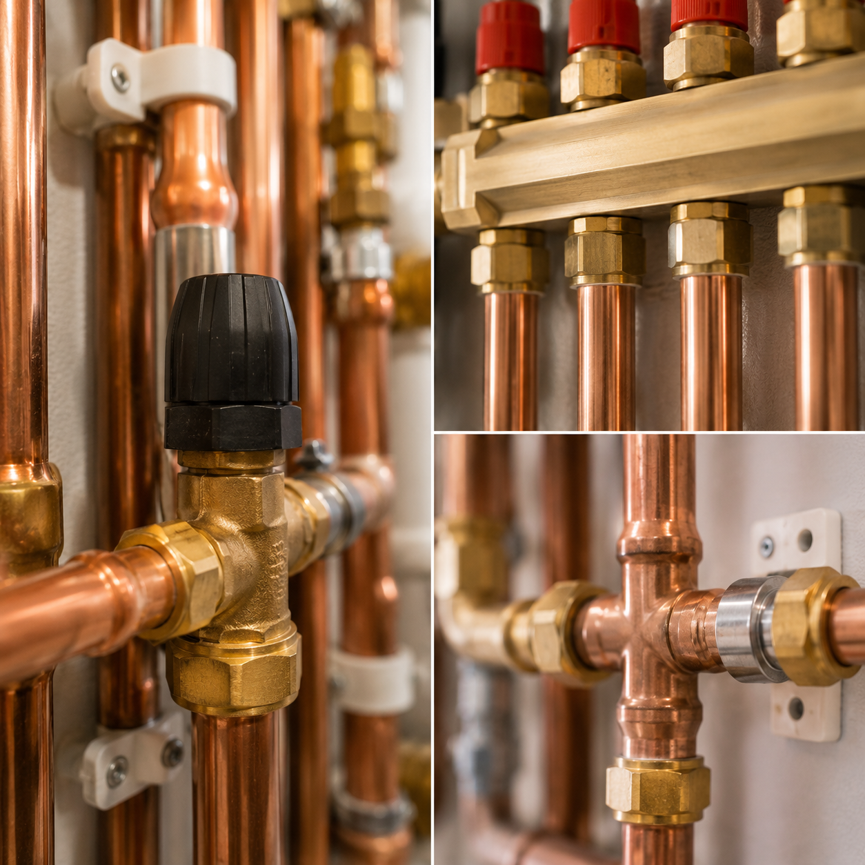 Professional heating installation detail