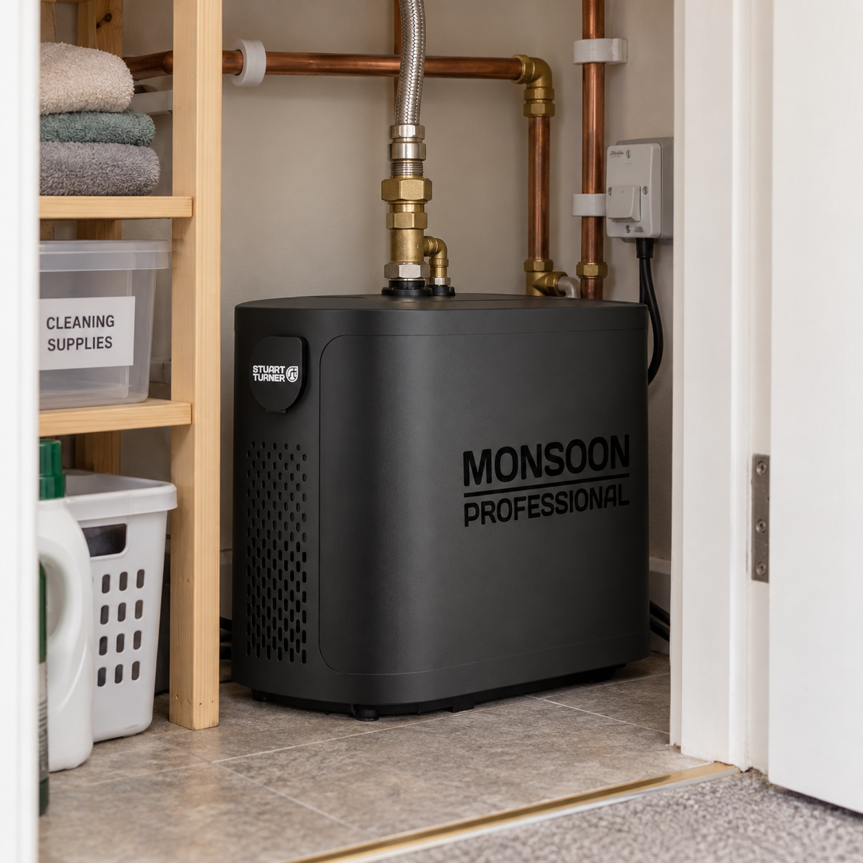 Installed domestic booster pump for improved water pressure